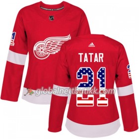 Detroit Red Wings Hockeydrakt Tomas Tatar 21 2017-2018 USA Flag Fashion Svart Adidas Authentic - Dame